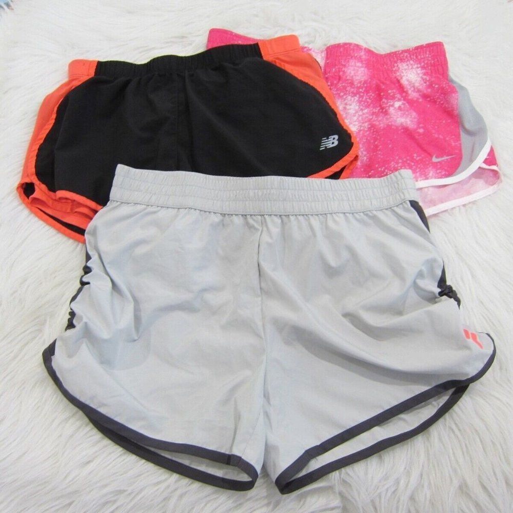 Lot Of 3 Womens Running Shorts Nike, New Balance, Fila Size M